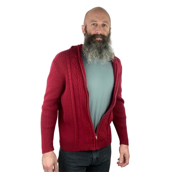 (SOLD) Zip-Up Cotton Sweater Hoodie XL - Picture 4 of 10